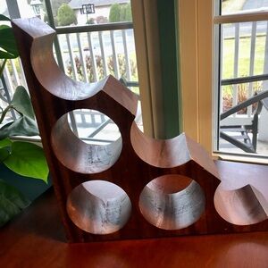 Wooden 6-Bottle Wine Rack - Brown